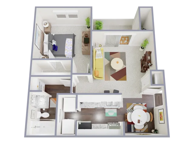 1 Bedroom, 1 Bathroom | 650 sqft