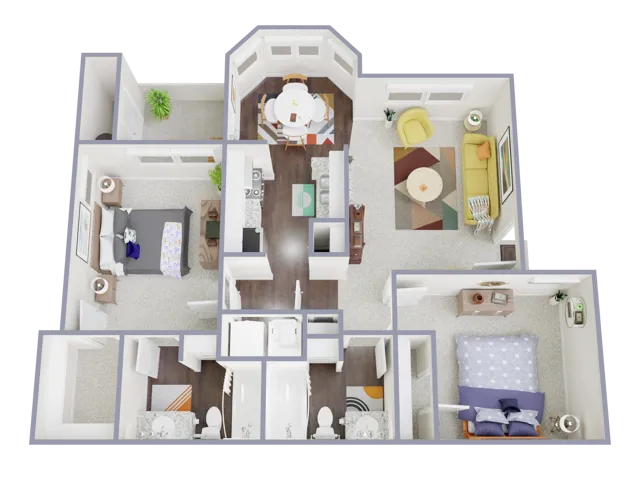 2 Bedroom, 2 Bathroom | 900 sqft