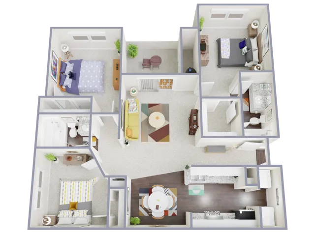 3 Bedroom, 2 Bathroom | 1,042 sqft
