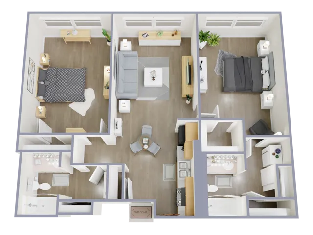 2 Bedroom, 2 Bathroom