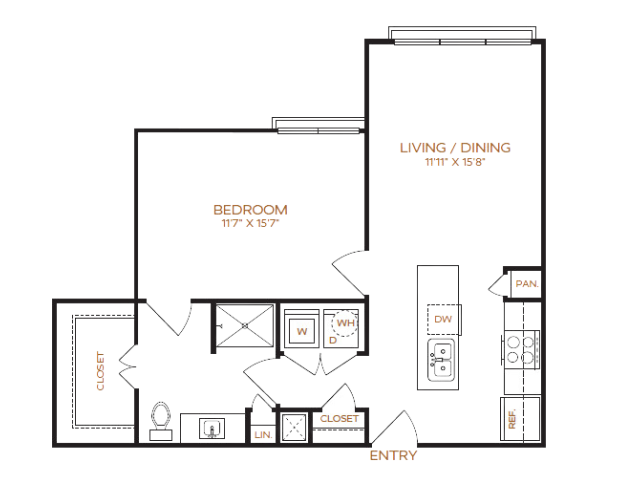 1 Bedroom | 1 Bathroom | 756 Sq. Ft. | Income Restricted