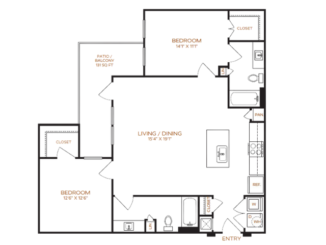 2 Bedroom | 2 Bathroom | 1081 Sq. Ft. | Income Restricted