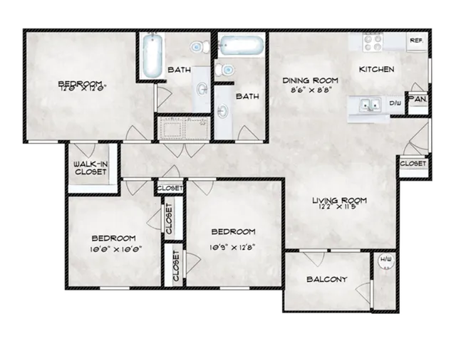 3 Bedroom Floor Plan