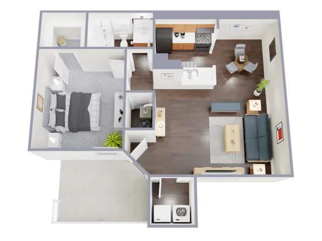 A2 Floorplan: 1 Bedroom, 1 Bathroom