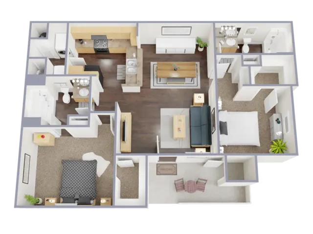 2 Bedroom, 1 Bathroom
