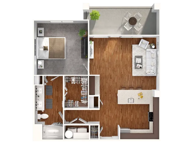 A5 Floorplan: 1 Bedroom, 1 Bathroom