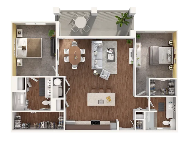 B4 Floorplan: 2 Bedroom, 2 Bathroom