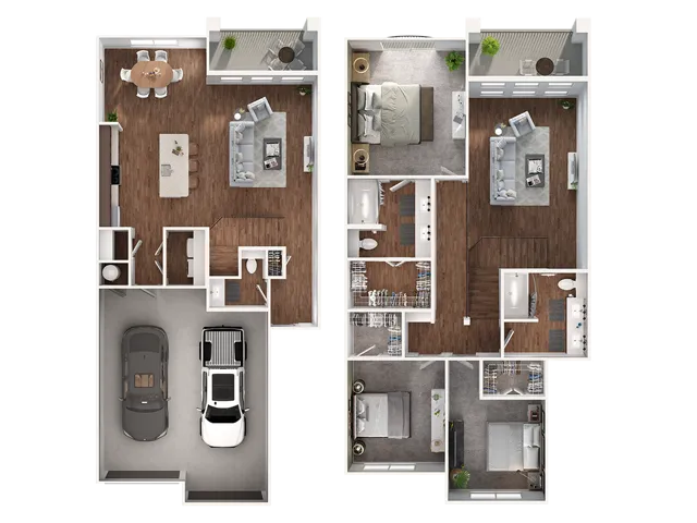 C2 Floorplan: 3 Bedroom, 2 Bathroom