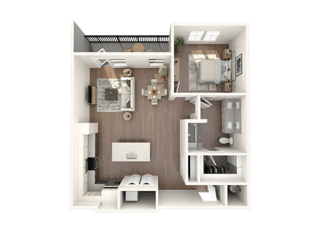 A3 Floorplan: 1 Bedroom, 1 Bathroom