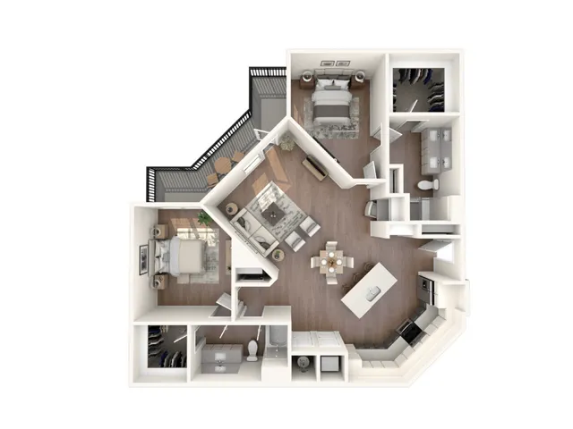 B3 Floorplan: 2 Bedroom, 2 Bathroom