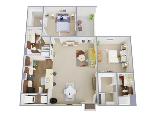 2 Bedroom, 2 Bathroom