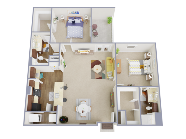 2 Bedroom, 2 Bathroom