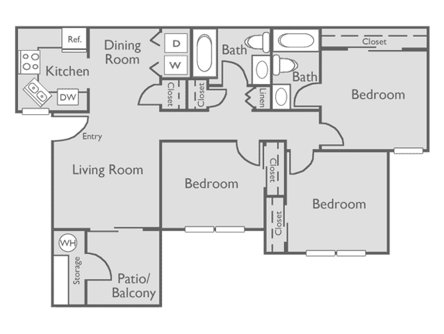 3 Bedroom, 2 Bathroom