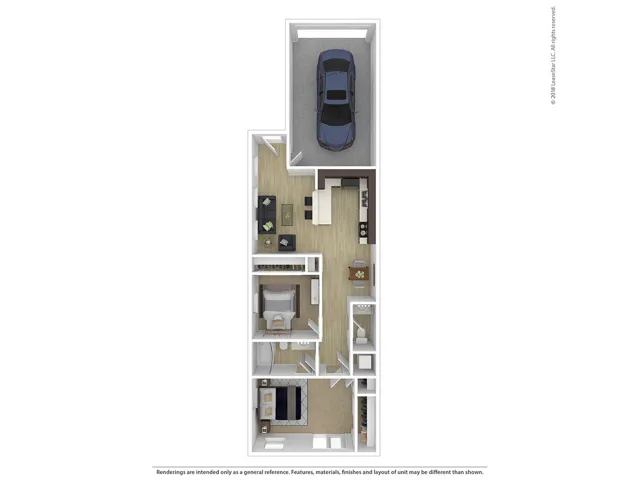 22A Floorplan: 2 Bedrooms, 2 Bathrooms