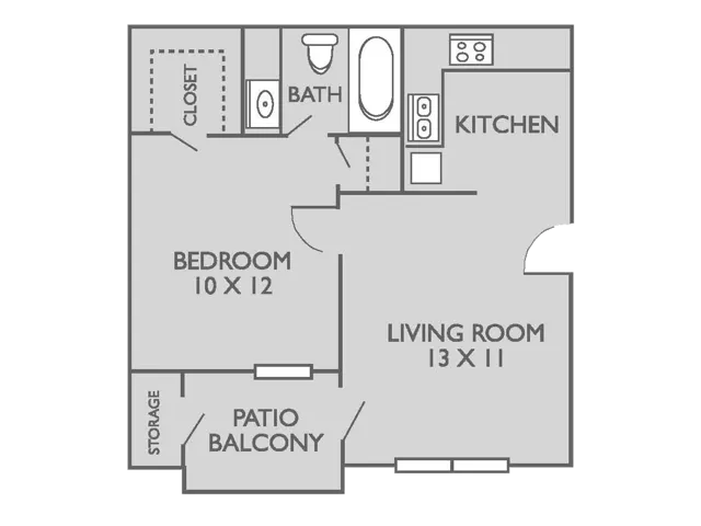 New Beginings floorplan: 1 Bedroom, 1 Bathroom