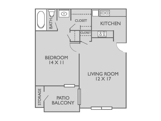 Turning Point floorplan: 1 Bedroom, 1 Bathroom