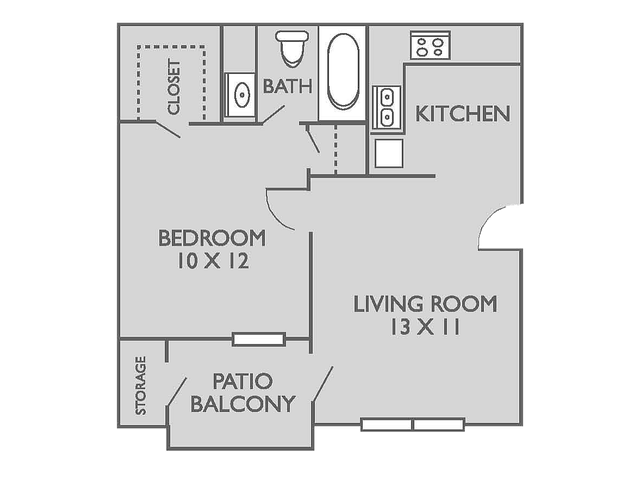 11a Floorplan: 1 Bedroom, 1 Bathroom