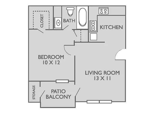 11a Floorplan: 1 Bedroom, 1 Bathroom
