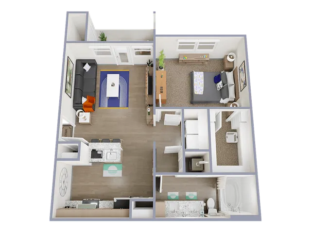 1 Bed, 1 Bath, 739  SqFt