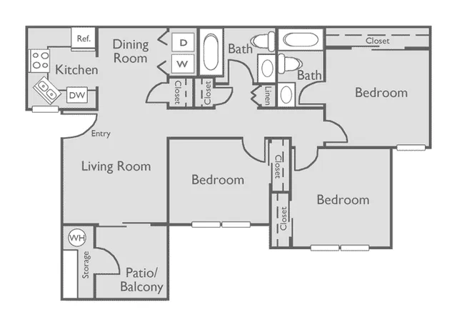 3 Bed, 2 Bath (80% Income Restricted)