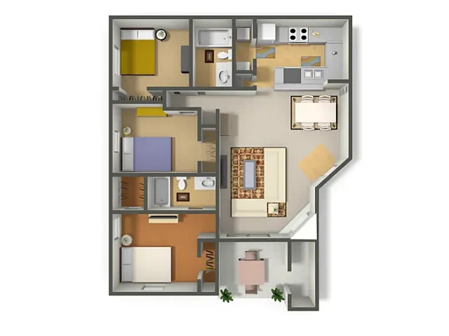 Three Bedroom Two Bath (C1)