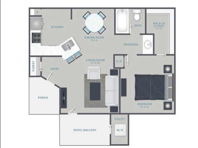 A1- 550SF- Classic Unit all cream and beige, with mixture of appliance offerings.