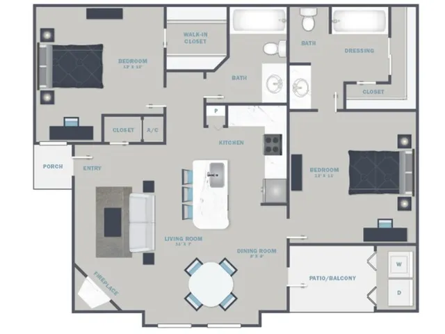 B2- 900SF- Classic Unit all cream and beige, with mixture of appliance offerings.
