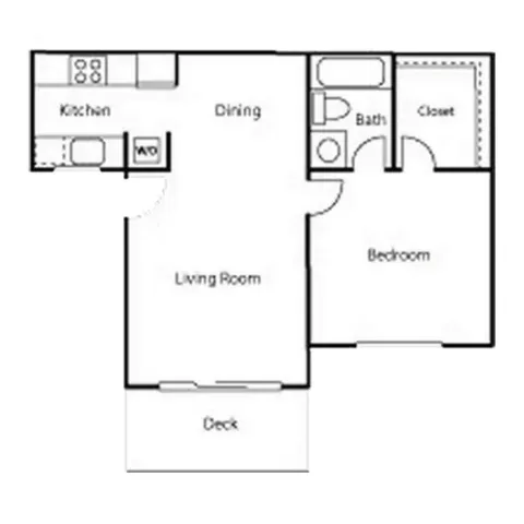 1 Bedroom, 1 Bathroom | 600 Sq. Ft.