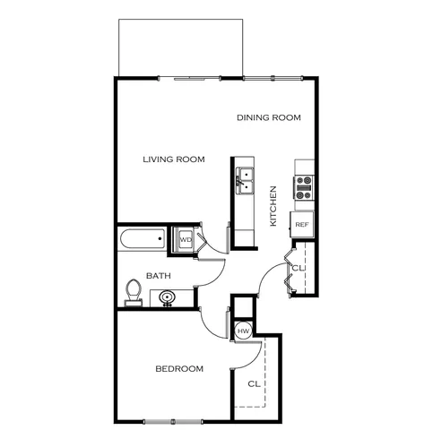 Pier Park 1 bed 1 bath 640 sq ft
