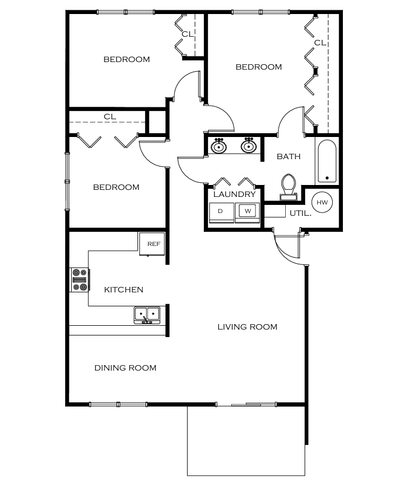 Pier Park 3 bed 1 bath