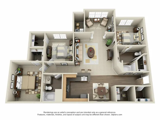 3x2B Floor Plan