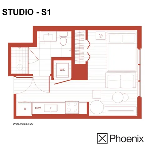 Studio S1 Layout | X Phoenix | Located in Phoenix, AZ