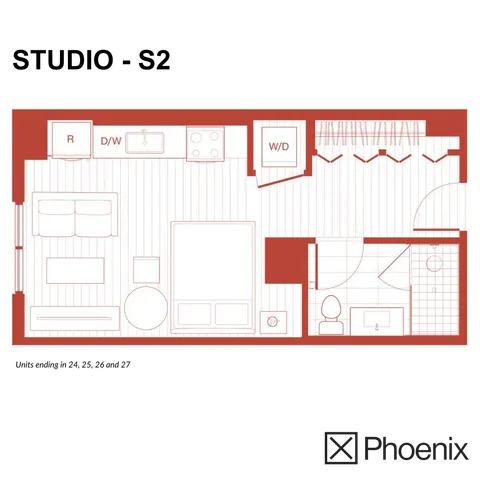 Studio S2 Layout | X Phoenix | Located in Phoenix, AZ