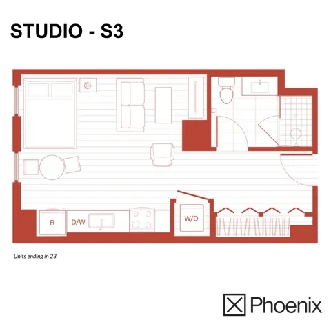Studio S3 Layout | X Phoenix | Located in Phoenix, AZ