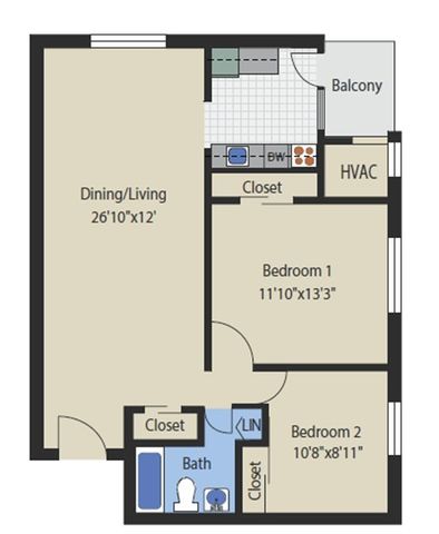ORM - 2BR / 1BA Deluxe