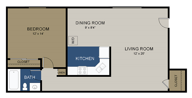 1 Bedroom/ 1 Bathroom