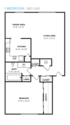 1 Bedroom Floor Plan