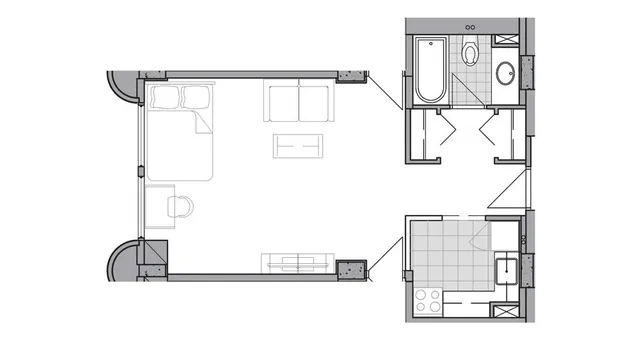 Ottawa Student Housing 1 Bedroom Platinum Floorplan