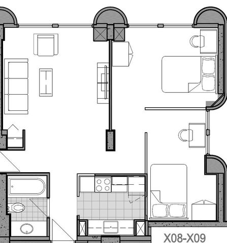 Ottawa student apartment Double Deluxe Floorplan