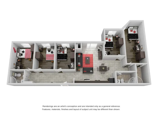 Foundry First Falcon 5 Bedroom, 3 Bath Floorplan