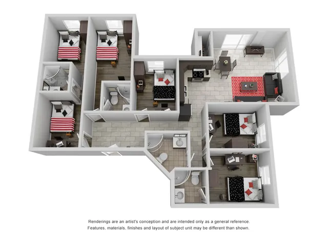 Foundry First Collegiate 6 Bedroom, 4 Bath Floorplan
