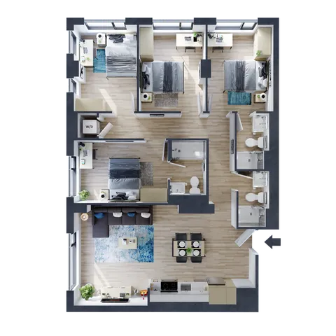 4 Bed, 3 Bath Student Housing in Ottawa floorplan