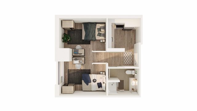 1-1S6 Quad at York student housing floorplan