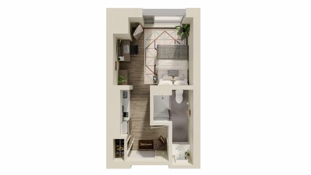 1-1A Quad Student Housing Floorplan