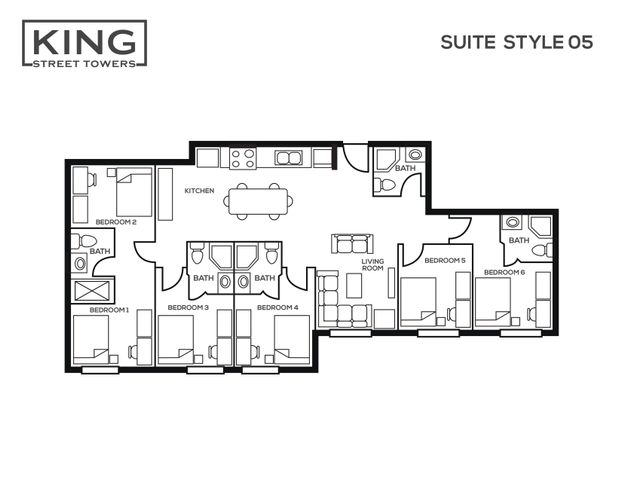 6 Bed, 5 Bath floorplan