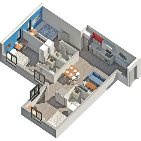 University of Ottawa Student Housing 3 Bed 3 Bath floorplan