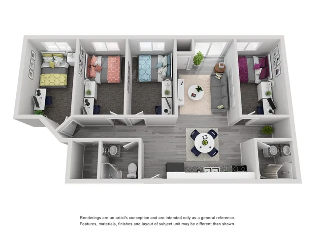 4 Bedroom, 5 Bed Floorplan to rent near Durham College