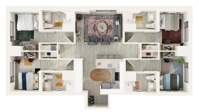 Align furnished rental near university of winnipeg four bed four bath floorplan