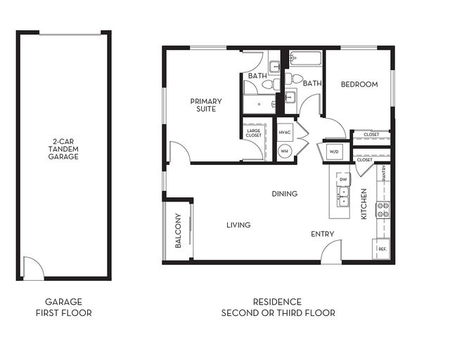 Crestmont 2-bedroom residence 2D floor plan at The Mont in Salt Lake City