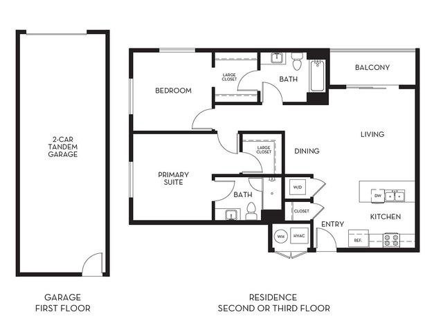 Oakmont 2-bedroom residence 2D floor plan at The Mont in Salt Lake City